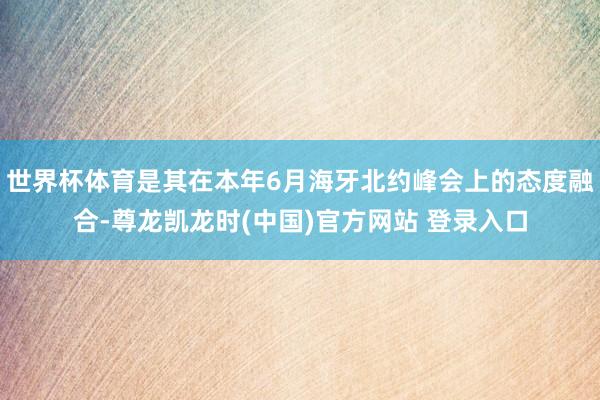 世界杯体育是其在本年6月海牙北约峰会上的态度融合-尊龙凯龙时(中国)官方网站 登录入口